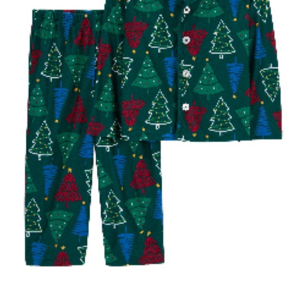 Carter's Green and Red Tree Print Pajama Set